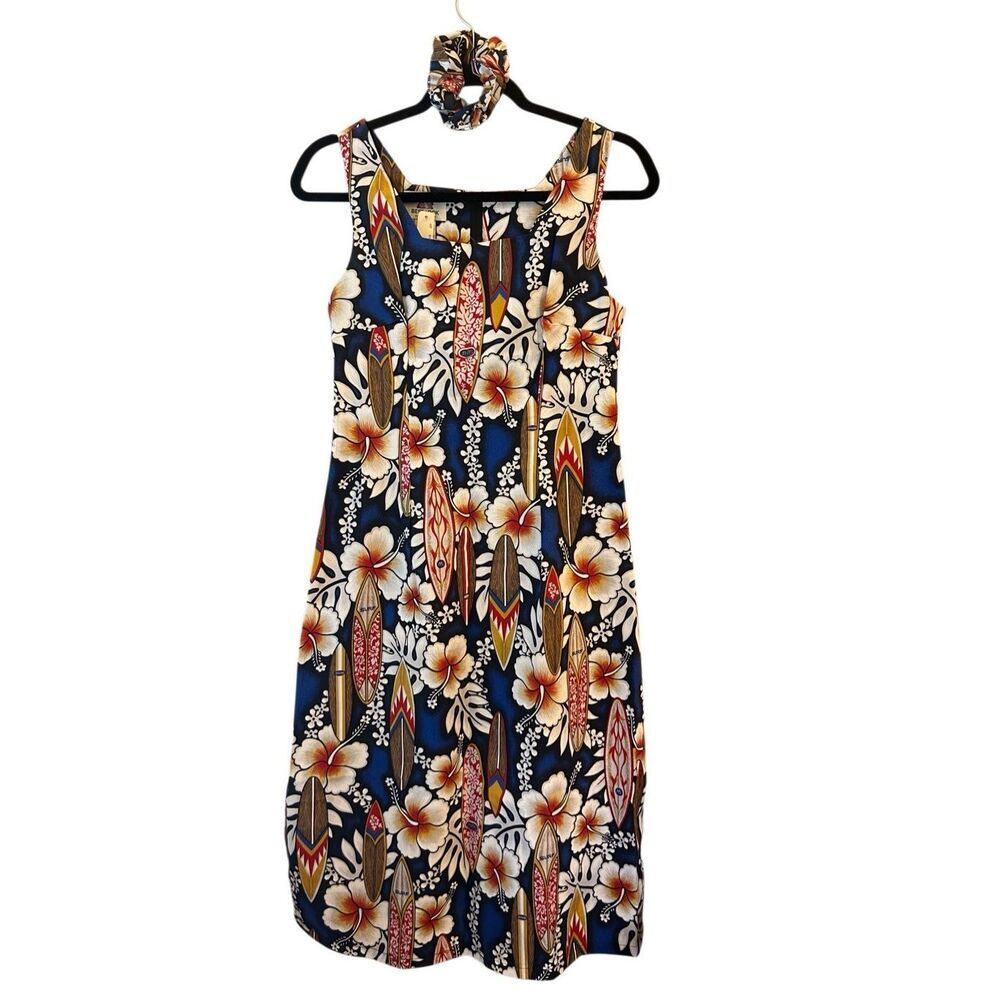 Vintage Best Look made in Hawaii Dress M with matching scrunchies NWOT Luau Aloh
